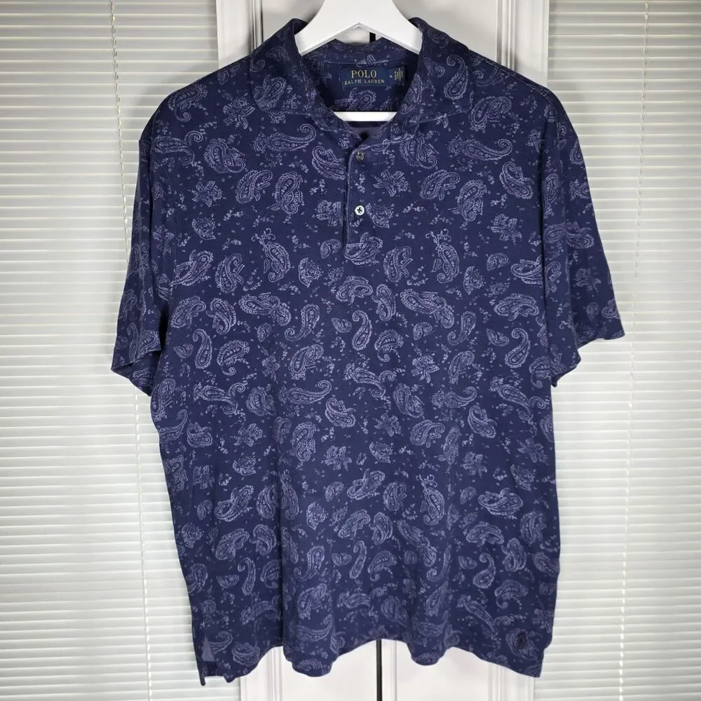 Polo Ralph Lauren Classic Fit Medium Paisley Polo Blue Bandana Print